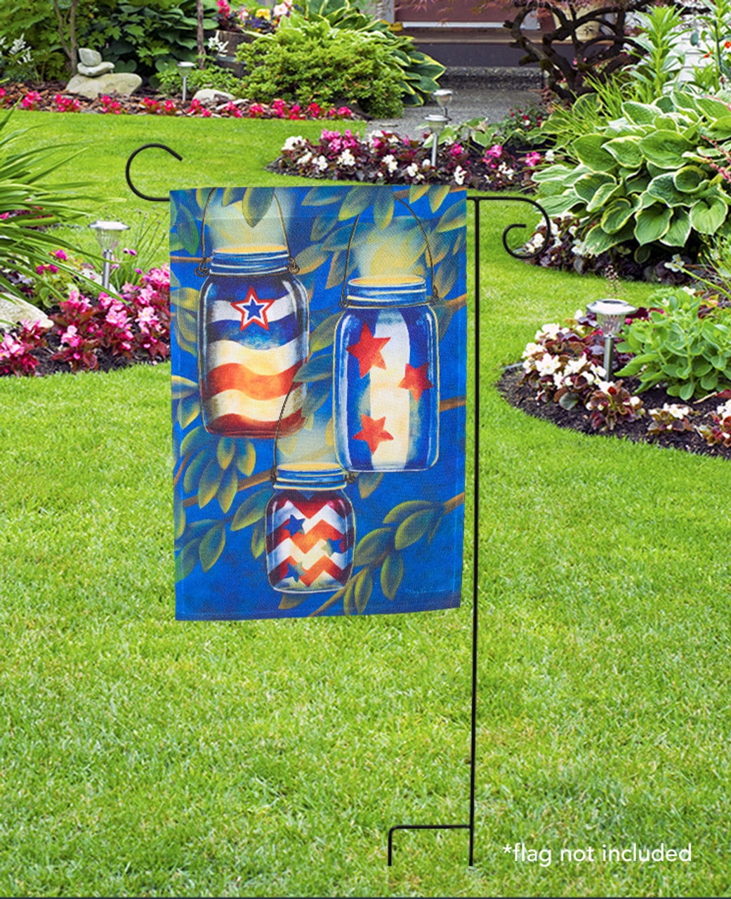 Briarwood Lane Briarwood Lane Wrought Iron Black Garden Flag Stand Holder  40x18