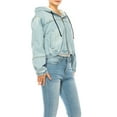 thumbnail image 4 of FashionStream Women's Hooded Denim Jacket, Blue, Fashion Jackets, 4 of 6