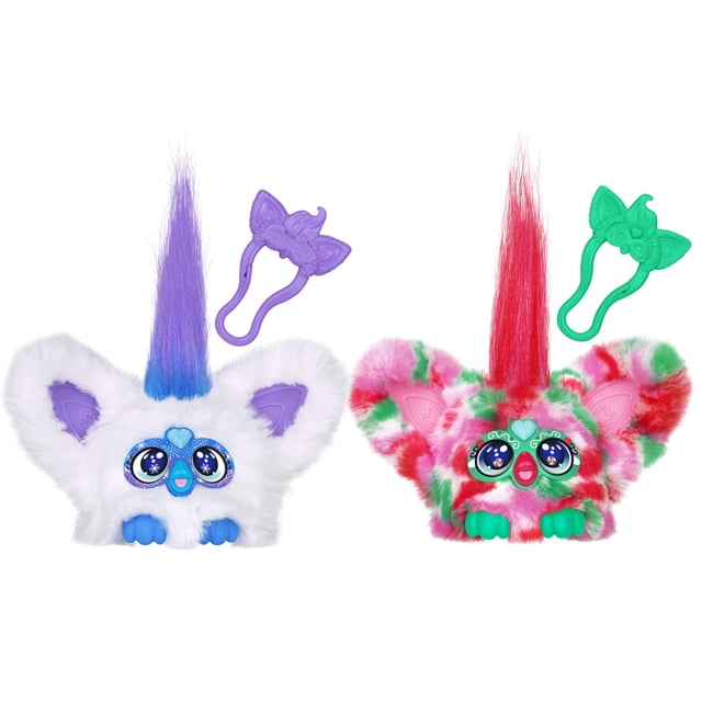 FURBY Furblets - Pack de 2 miniamigos navideños Pep-Mint y Sno-Flay, peluches electrónicos para niñas y niños de 6 años, multicolor (exclusivo)