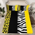 thumbnail image 2 of Erosebridal Yellow Cheetah Print Queen Sheet Sets, Rustic Animals Bedding Queen Size, Zebra Room Decor,, 2 of 7