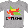 thumbnail image 4 of Inktastic I Love Planes Cute Airplane Boys or Girls Long Sleeve Baby Bodysuit, 4 of 5