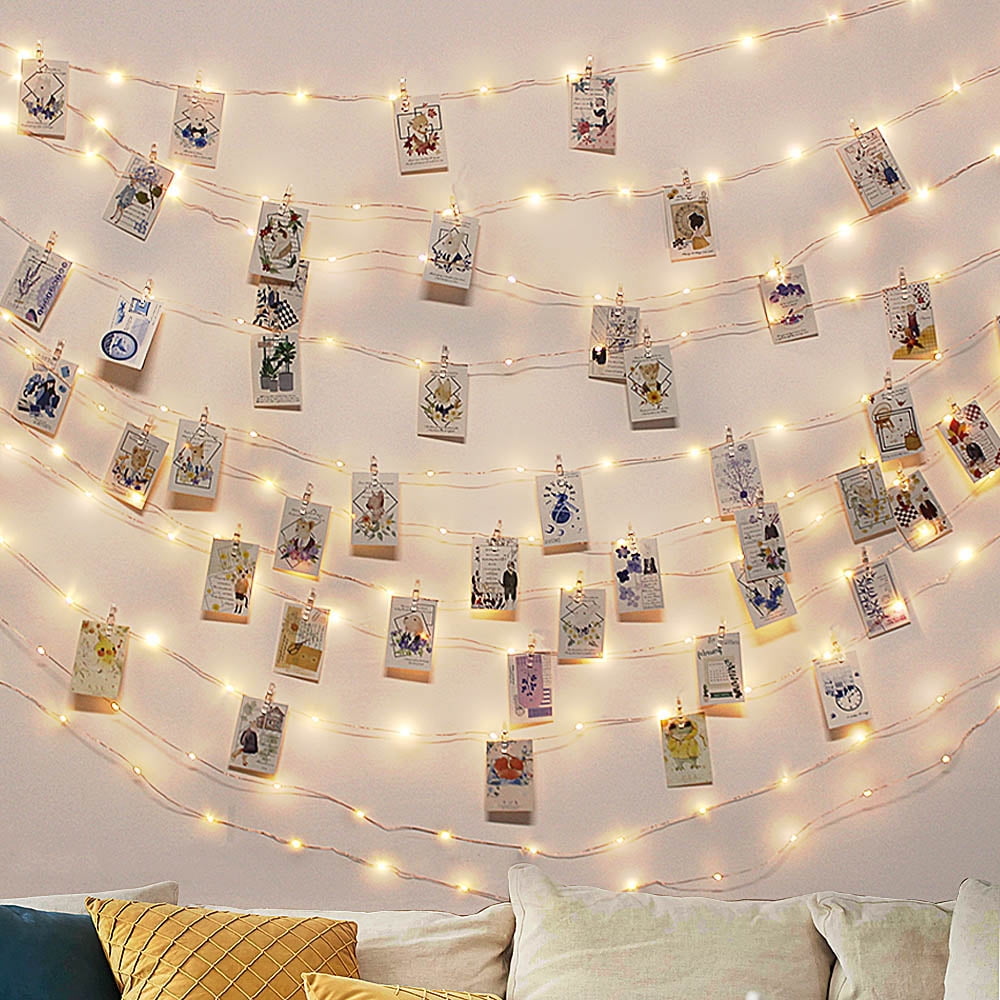 LED String Lights with Clips to Hang Pictures for Room Decor Lights String YU 