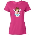 thumbnail image 3 of Inktastic Cute Fairy, Brown Hair, Fairy Sitting On Mushroom Women's T-Shirt, 3 of 5