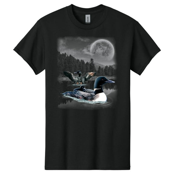 North American Wildlife T-shirt, Loon in Moonlight Tee