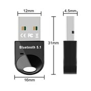 2 Pack USB Bluetooth Adapter, 5.1 Bluetooth Adapter Plug & Play for PC/Computer/Laptop/Keyboard/Mouse, Bluetooth Receiver & Transmitter