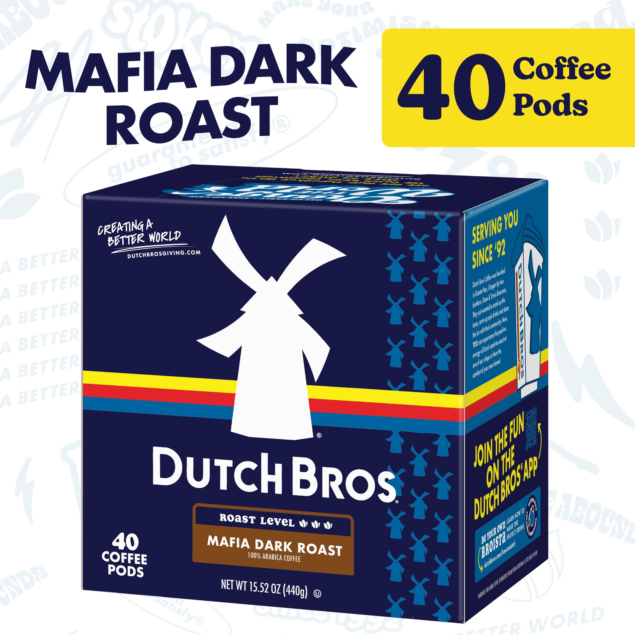 Dutch Bros® Mafia Dark Roast, 40 Count, Dark Roast, Single Serve Coffee Pods for Keurig K-Cup Brewers