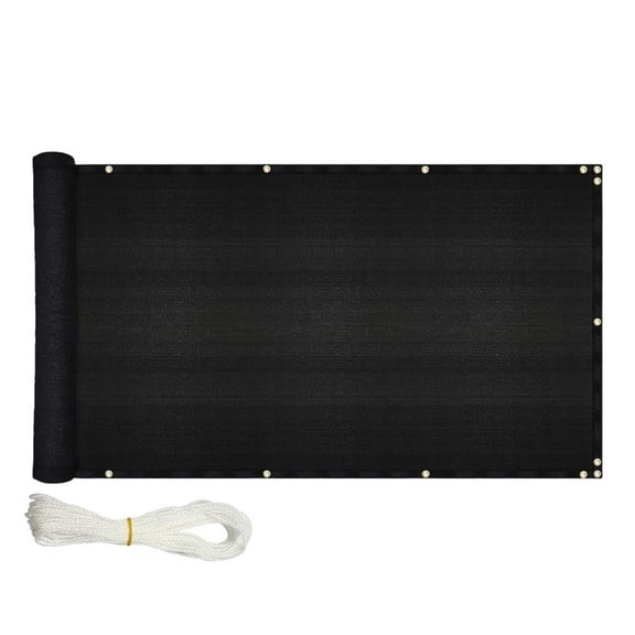 Ideaworks - Deck & Fence Outdoor Garden Patio Privacy Screen - Black 15' x 3' ft