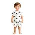thumbnail image 3 of Gyexs Boys Cotton Shorts Set 2 Piece Summer Clothes Toddler Excavator Print Cute Outfits White, 7-8 Years, 3 of 4