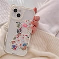 thumbnail image 5 of Compatible with iPhone 11 Pro Max Case, Cute Flowers Floral Bear Cover with Lovely Wrist Strap Bracelet Chain for Girls Women, Clear Kawaii Camera Protection Pretty Trendy Phone Skin, 5 of 14