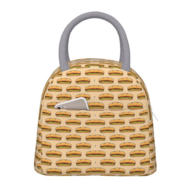 Fotbe Submarine Sub Sandwich Bolsa de Almuerzo con Estampado, Lonchera Aislada, Contenedor de Comida Reutilizable Tipo Cooler a Prueba de Fugas