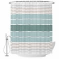 thumbnail image 2 of Teal Aqua Stripes Waterproof Fabric Shower Curtain,Modern Ombre Abstract Aesthetics Waterproof Fabric Shower Curtain for Bathroom Curtains Bathtubs Hotel Shower Curtains with 12 Hooks Standard 66x72, 2 of 8