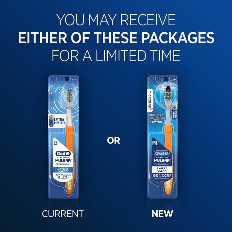 Oral-B Pulsar Microban Battery Toothbrush, Vibrating, Medium, 1 Ct, For 3+  - Walmart.com