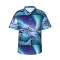 thumbnail image 1 of Balery Night At Lake Aurora 1 Camisas hawaianas de manga corta para hombre, camisas playeras de corte holgado, camisas de vacaciones con botones,3X-Large, 1 of 7