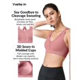 thumbnail image 2 of Sujetador deportivo Yvette High Impact, espalda cruzada, rosa, rojo, XL, 2 of 9