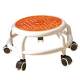 thumbnail image 4 of Taburete de ruedas universal, taburete de asiento de rodillo bajo, cambio de zapatos móvil, taburete giratorio de 360 degree de bajo ruido para barbería, Naranja Gloria Asiento rodante bajo, 4 of 9