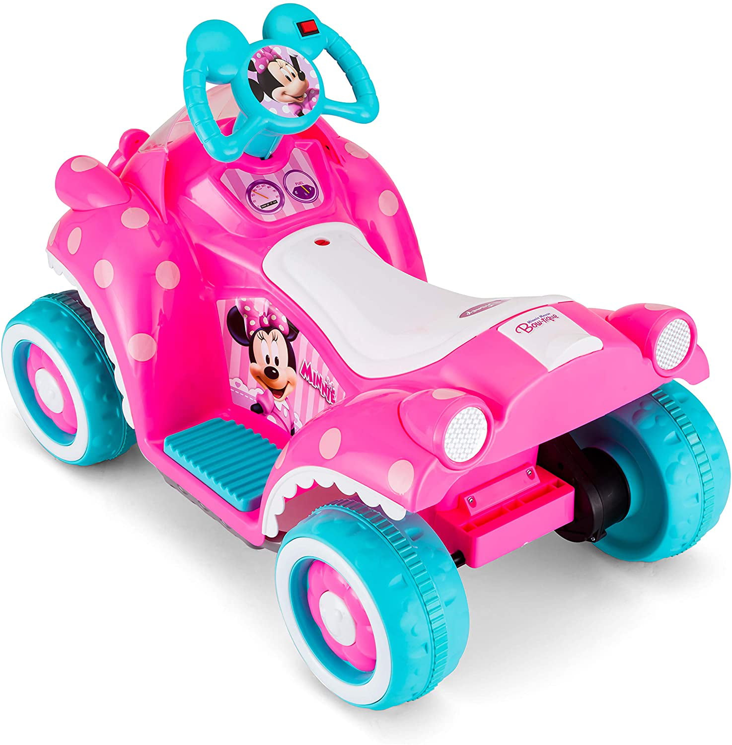 Kid Trax Toddler Disney Minnie Mouse Electric Quad Ride On Toy, Kids 1.5-3  Years Old, 6 Volt Battery and Charger Included, Max Weight 45 lbs, Minnie  