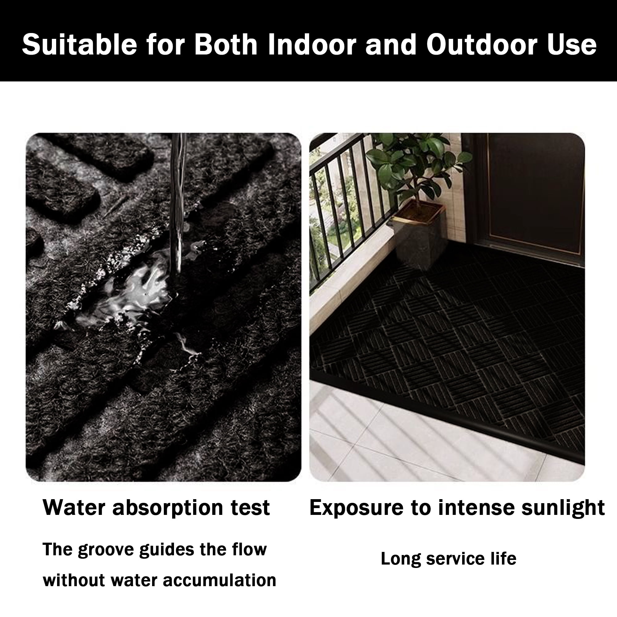 WANLISEL 3 x 5 ft Anti-Slip Carpet Door Mat, Entrance Floor Doormat, Industrial Entry Carpet Indoor Outdoor Entryway Rug, Black