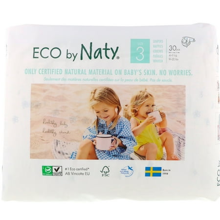 Naty  Diapers for Sensitive Skin  Size 3  9-20 lbs  4-9 kg   30