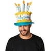 Rasta Imposta Birthday Cake Hat Costume, Blue and Yellow, Adult One Size