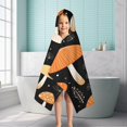 thumbnail image 6 of Colorful Mushroom Plant Black Pattern Hooded Bath Towel，50"x30" for Ages 3 To 12 Kids, Quick Dry Lightweight Soft Microfiber Hood Beach Towel Cover Up for Kids, 6 of 7