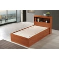 Hodedah TwinSize Captain Bed with 3Drawers and Headboard in Cherry