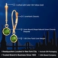 thumbnail image 2 of Gem Stone King 14K Yellow Gold Green Chrome Diopside Drop Dangle Earring for Women with Leverback (1.00 Cttw, Gemstone Birthstone, Round 5MM), 2 of 5