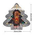 thumbnail image 2 of Stylish Metal Hanging Christmas Tree Wind Spinner - Concentric White Lines Design Colorful Lights & Ornaments for Garden Decor, 2 of 7