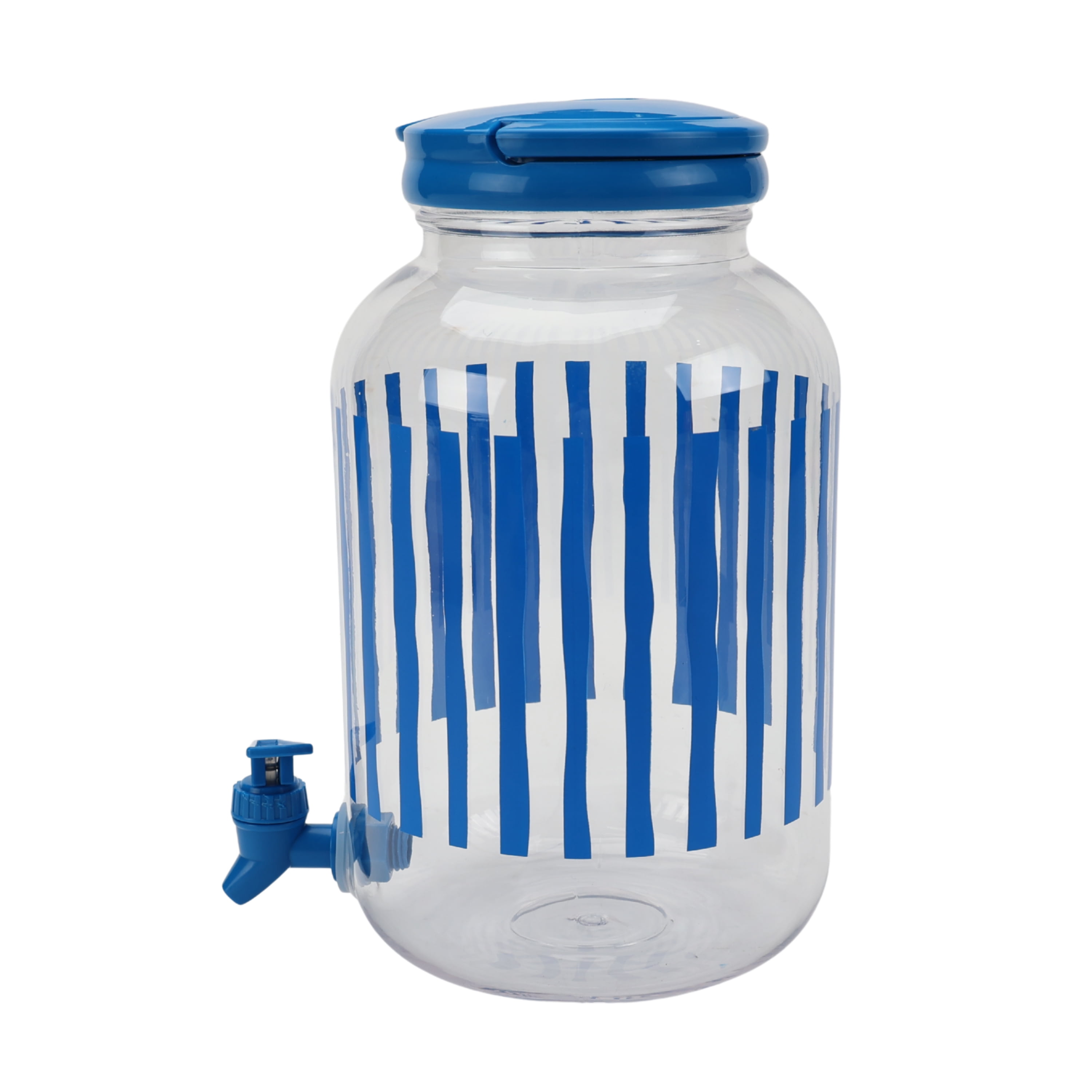 Mainstays 1.2-Gallon Acrylic Grid Beverage Dispenser, Blue