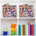 thumbnail image 6 of Yayeee 2 Pack Canvas Storage Basket with Handles for Shelves Fabric Bins Closet Organizer, Light Colorful Circles, 6 of 8