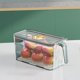 thumbnail image 4 of Contenedor hermético para almacenar alimentos con organizador de congelador de plástico H le, caja bento para despensa de cocina, refrigerador, estante de armario, pieza única, transparente, apilable, 4 of 6