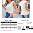 thumbnail image 6 of Summer Cap Sleeve Women Solid Color Scoop Neckline Casual T-shirt Simple Tops, 6 of 6