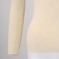 thumbnail image 3 of Vedolay Cute Tops for Women Crew Neck Sweater 2023 Long Sleeve Solid Color Casual Knitted Pullover Tops,Beige M, 3 of 5