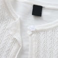 thumbnail image 6 of Splozh Girls Sweater Cardigan 0-9 Years Girls Bolero Cardigan Shrug for Dresses Long Sleeve Button Knit Cropped Sweater,White,8-9 Years, 6 of 9