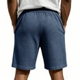 thumbnail image 5 of CIENVNSTG Waffle Shorts for Men Lightweight Classic Style Athletic Sweat Bottoms Elastic Drawstring Waist Summer Beach Casual Short Pants with Pockets Navy XXL, 5 of 5