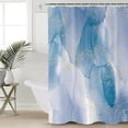 thumbnail image 4 of Navy Blue Shower Curtain Set ，Waterproof Fabric Shower Curtains Marble Golden Lines Modern Ombre Abstract Shower Curtains for Bathroom,Bathroom Decor 72"x84", 4 of 6
