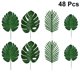 thumbnail image 4 of 48 hojas tropicales artificiales de monstera hawaiana, hojas de palma realistas, hojas de monstera de playa, bosque, decoración del hogar, fiestas temáticas (4 tamaños, 12 piezas de cada tamaño), 4 of 6