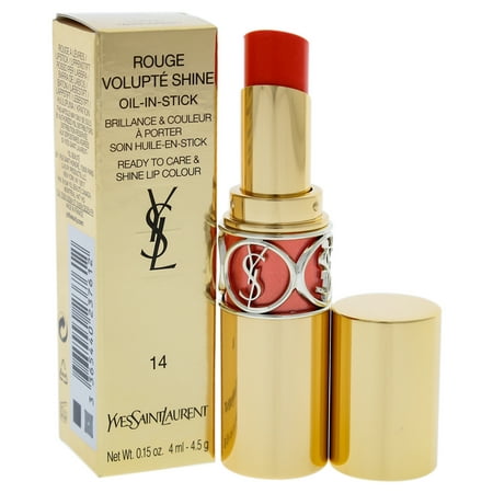 Rouge Volupte Shine Lipstick - 14 Corail in Touch by Yves Saint Laurent for Women - 0.15 oz