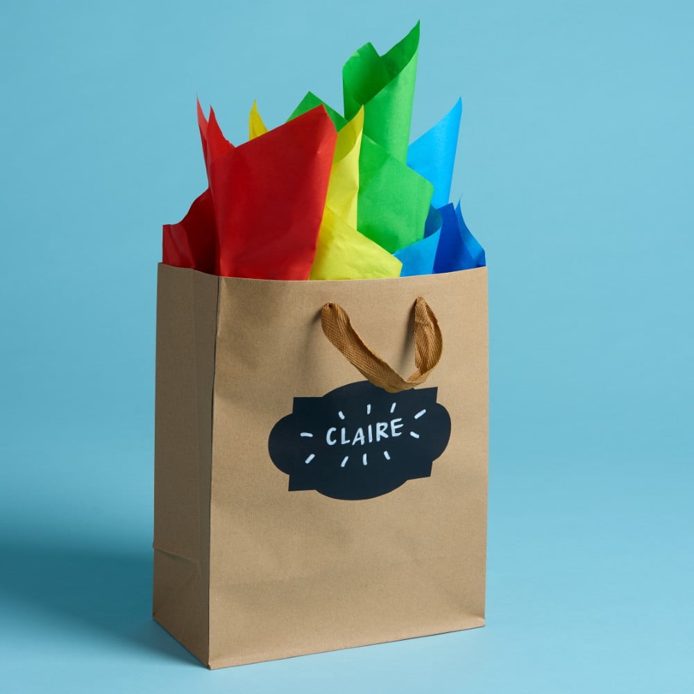 Hello Hobby Kraft Gift Bags with Chalk Label, 8" x 10", 13 Large Favor Bags