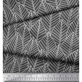 thumbnail image 2 of Soimoi Gray Cotton Jersey Fabric Artistic Leaves Fabric Prints By Yard 58 Inch Wide, 2 of 3