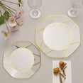 thumbnail image 6 of Balsa Circle 10 Octagon 8" Clear Disposable Salad Plastic Plates Gold Geometric Design Event Wedding Party Tableware, 6 of 8