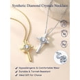 thumbnail image 6 of Suplight Heart Cross Necklace for Women, Sparkling 14K Gold Plated Synthetic Diamond Crystal Pendant Necklace, Hypoallergenic Jewelry Gift for Mom Daughter Birthday Mothers Day Christmas, 6 of 7