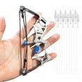 thumbnail image 6 of Metal Mini Compound Bow and Arrow Set - 5.5 inch Desktop Archery Catapult for Adults, Left & Right Hand, Includes 10 Arrows, Target Practice, Stress Relief, Office Desk Toy, Cool Collectible, 6 of 6
