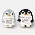 thumbnail image 2 of Pase el Cursor Sobre la Imagen para Ampliar Aeutwekm Muñeco de Ganchillo de Pingüino de Apoyo Emocional con Tarjeta Positiva - Muñeco de Ganchillo Rosa, 2 of 5