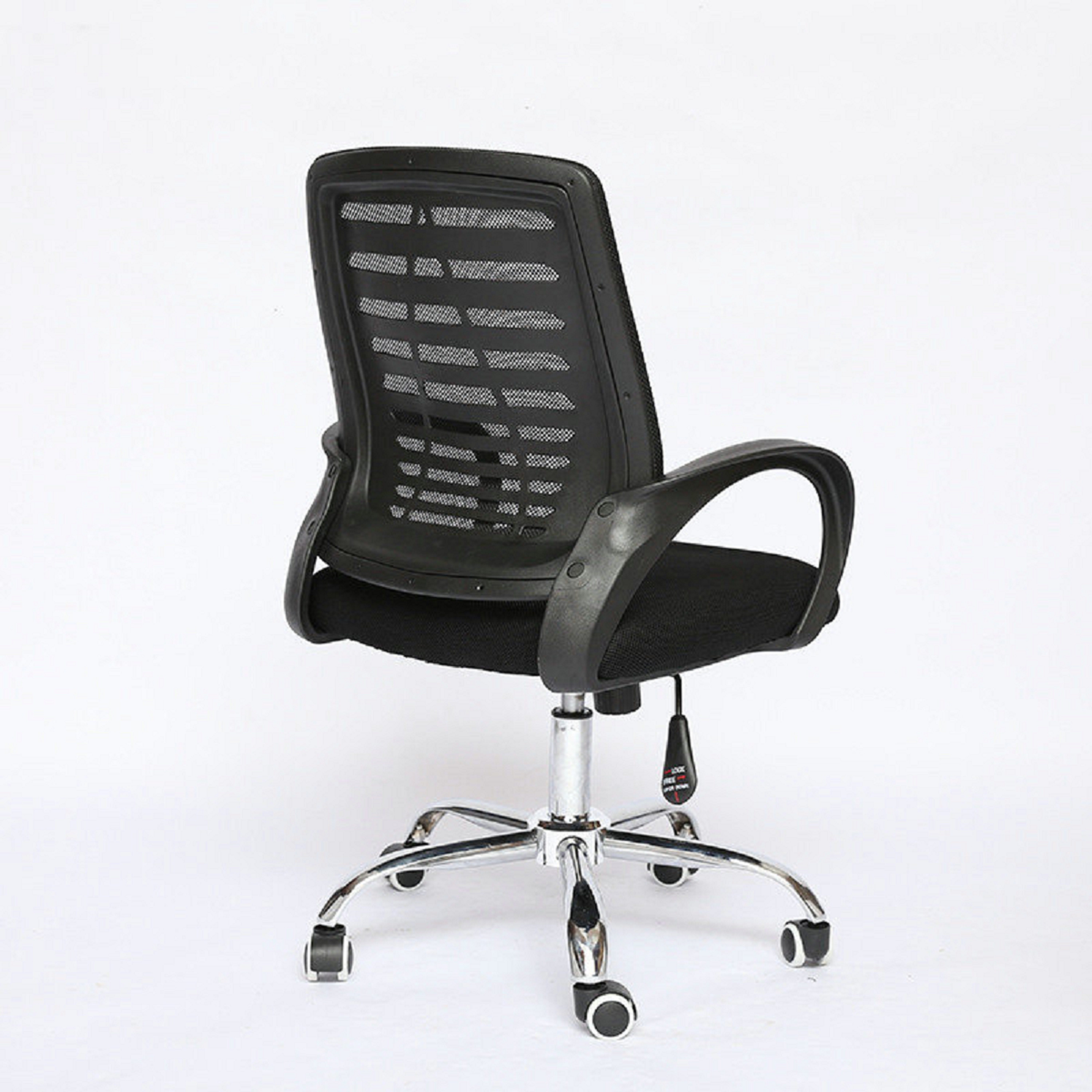 American Imaginations 25,2 pouces L 37,8 pouces Chaise de bureau moderne H en acier inoxydable-plastique-nylon en noir