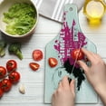 thumbnail image 3 of Fashion Cutting Board, Lady Face with Makeup Simple Design Inspirational Vogue Fashion Theme Art, Tempered Glass Cutting and Serving Board, Wine Bottle Shape, Pale Grey Black Pink, by Ambesonne, 3 of 5