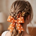 thumbnail image 7 of Racsoh Thanksgiving Wired Ribbon, Fall Pumpkin Maple Leaf Decorative Ribbon, Fabric Craft Ribbon with Wire Edge, for Wreath Bow Gift Wrapping Home Decor (180 Inch, C), 7 of 7
