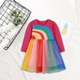 thumbnail image 4 of Zwiiyzr 1-7 Years Toddler Girls Tulle Dresses Casual Spring Fall Winter Cotton Long Sleeves Netting T Shirt Dress Pink, 4 of 7
