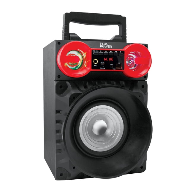 BOCINA PORTATIL CON BLUETOOTH, MICRO SD, USB, AUXILIAR BATERIA RECARGABLE 250W ROJO Plus Power PP-WBT15RJ