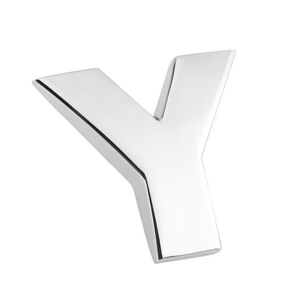 3D DIY Metallic Alphabet Sticker Car Emblem Letter Silver Badge Decal (Silver Y)