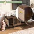 thumbnail image 4 of ZephyPaws 74” Large Cat Litter Box Enclosure with Cat Scratcher,Hidden Wooden Indoor Cat House,TV Stand Side Table Pet Washroom Furniture for Indoor Cats,Walnut, 4 of 10